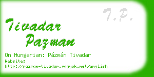 tivadar pazman business card