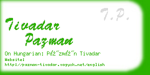 tivadar pazman business card